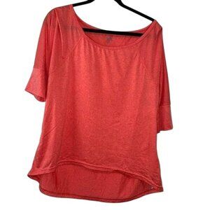 Champion Coral Open Back Activewear Top Womens L/G 100% Polyester Lightweight &